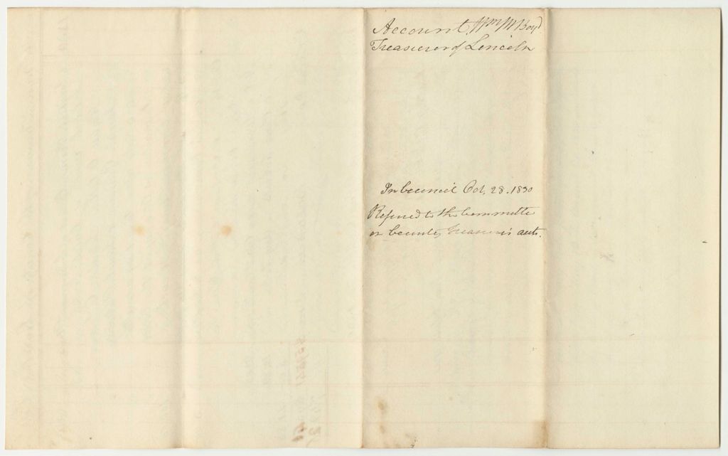 Miniature of Account of William M. Boyd, Treasurer of Lincoln County