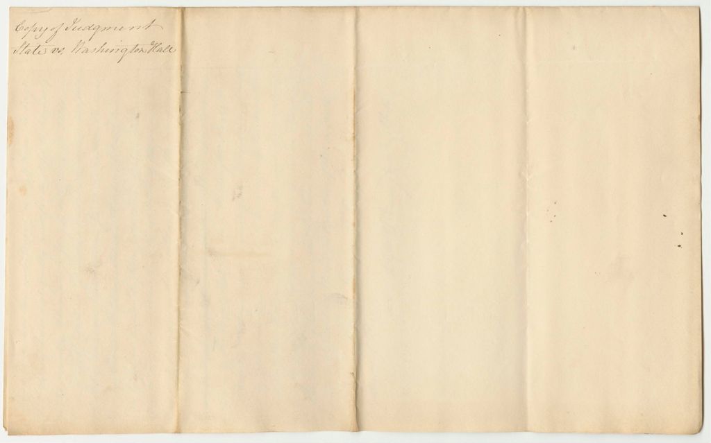 Miniature of State of Maine v. Washington Hall, Copy of Judgement