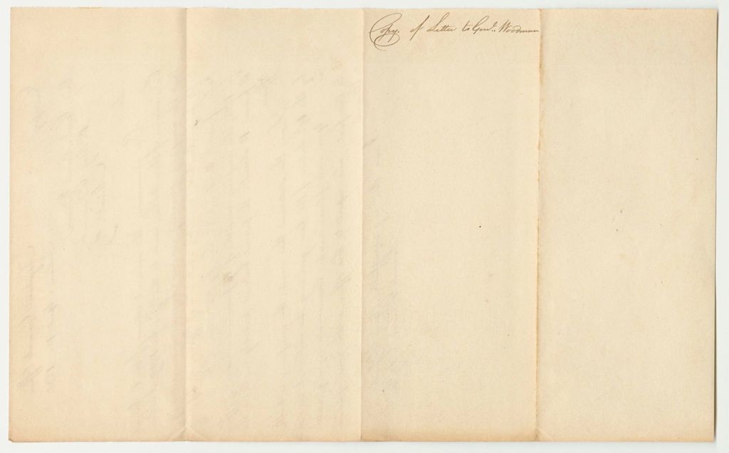Miniature of Letter from Samuel G. Ladd to General Merrill Woodman, in Relation to Disbanding the Company of Cavalry in the 1st Brigade 6th Division