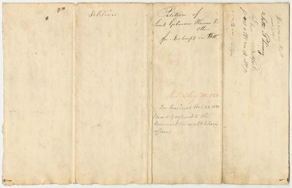 Miniature of Petition of Lieut. Gilman Haws and Others for a New Company in Weld