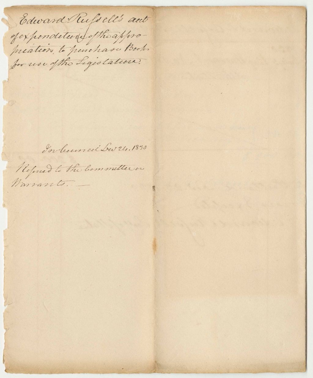 Miniature of Account of Edward Russell, Secretary of State for the Expenditure of the Appropriation for Books