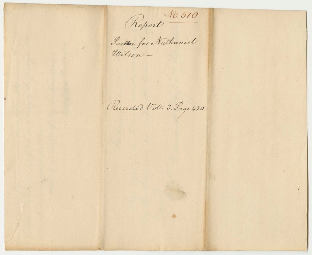 Miniature of Report 510: Report on a Pardon for Nathaniel Wilson