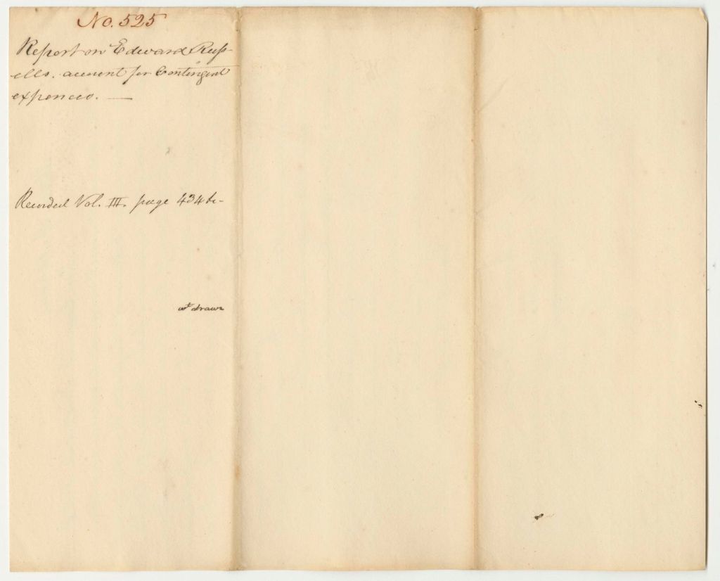 Miniature of Report 525: Report on Edward Russell's Account for Contingent Expenses