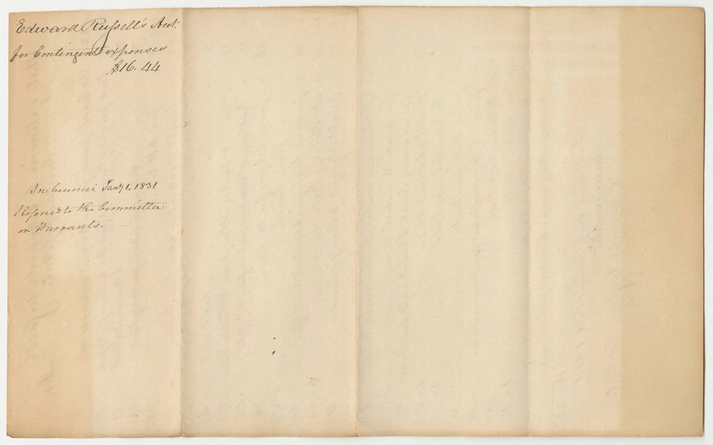 Miniature of Edward Russell's Account for Contingent Expenses