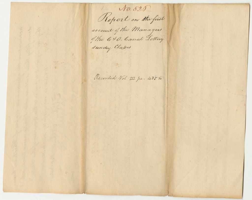 Miniature of Report 526: Report on the 1st Account of the Managers of the Cumberland and Oxford Canal Lottery, Sundry Classes