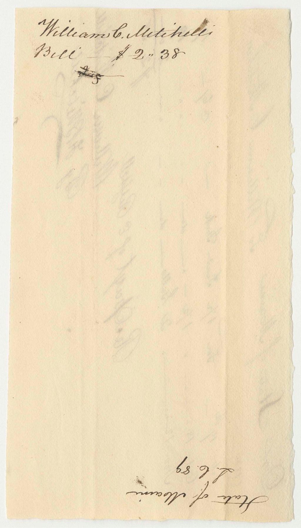 Miniature of William C. Mitchell's Bill for Stationary