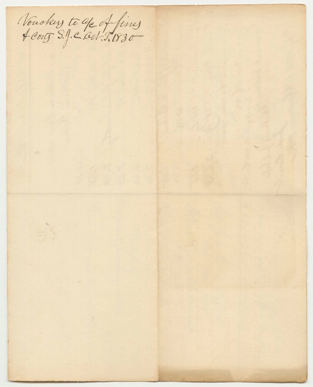Miniature of Vouchers to the Account of Fines and Costs in the Supreme Judicial Court, October Term 1830