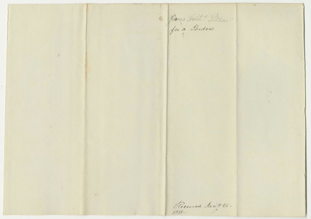 Miniature of Petition of James Fitch for a Pardon