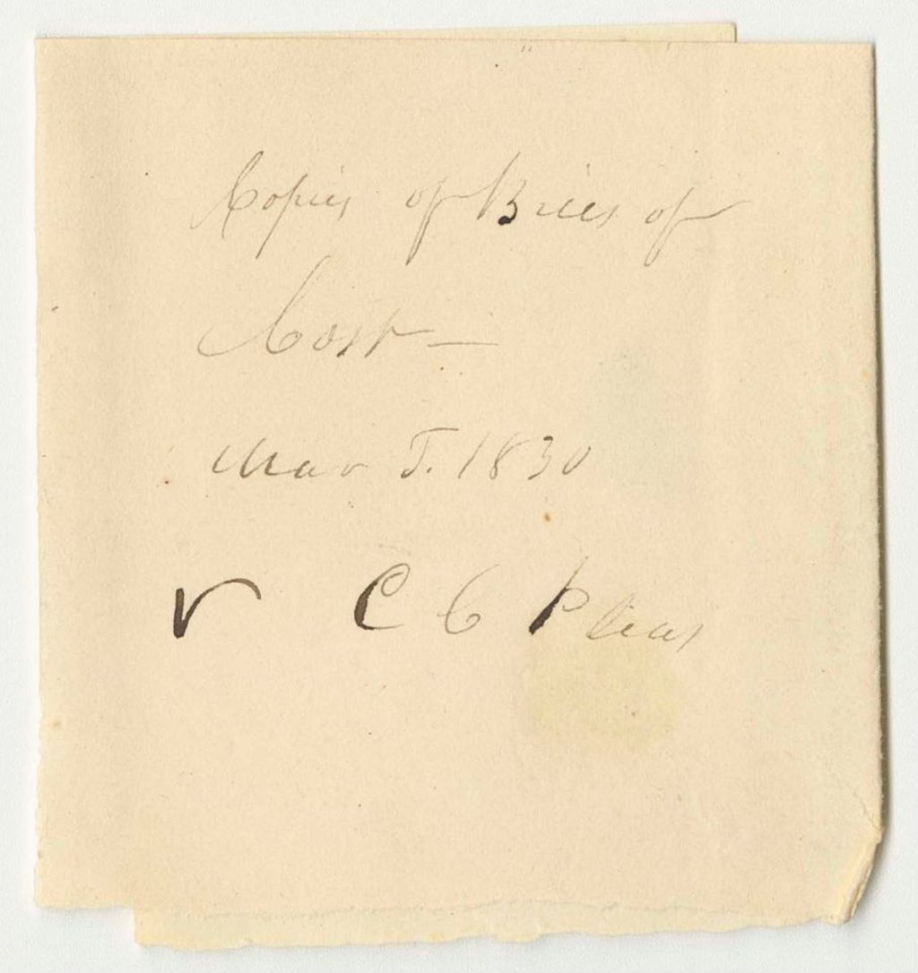Miniature of Bills of Costs in the Court of Common Pleas in Washington County, March Term 1830
