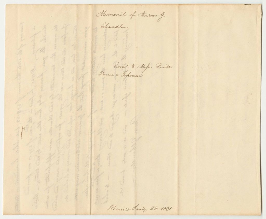 Miniature of Memorial of Anson G. Chandler Regarding His Account as Land Agent