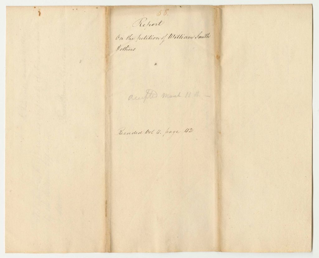 Miniature of Report 58: Report on the Petition of William Smith, Jr., and Others for a New Militia Company in Ellsworth