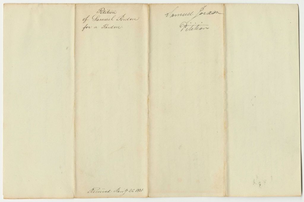 Miniature of Petition of Samuel Jordan for a Pardon