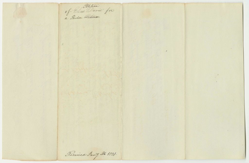 Miniature of Petition of Elias Davis for a Pardon
