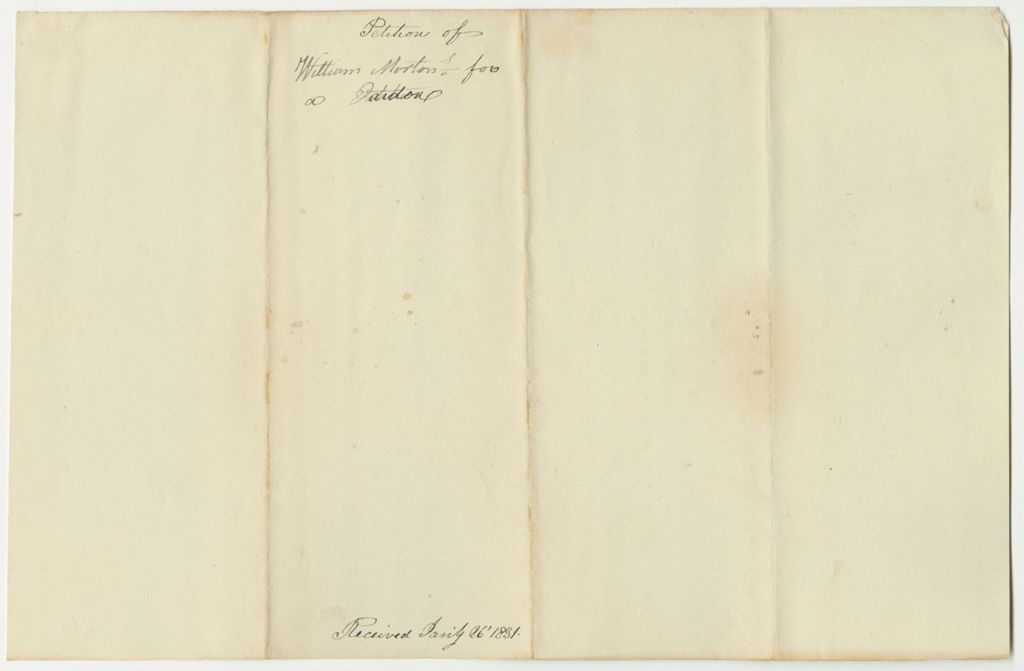 Miniature of Petition of William Morton for a Pardon