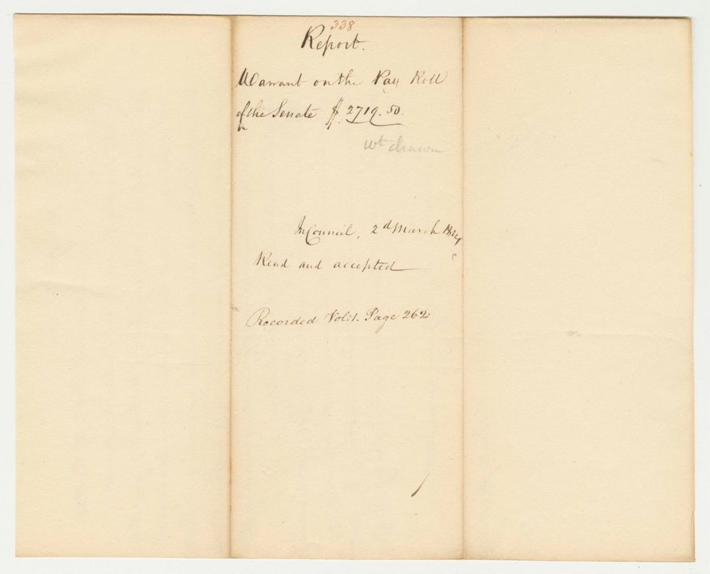 Miniature of Report 338: Report on the Payroll of the Senate