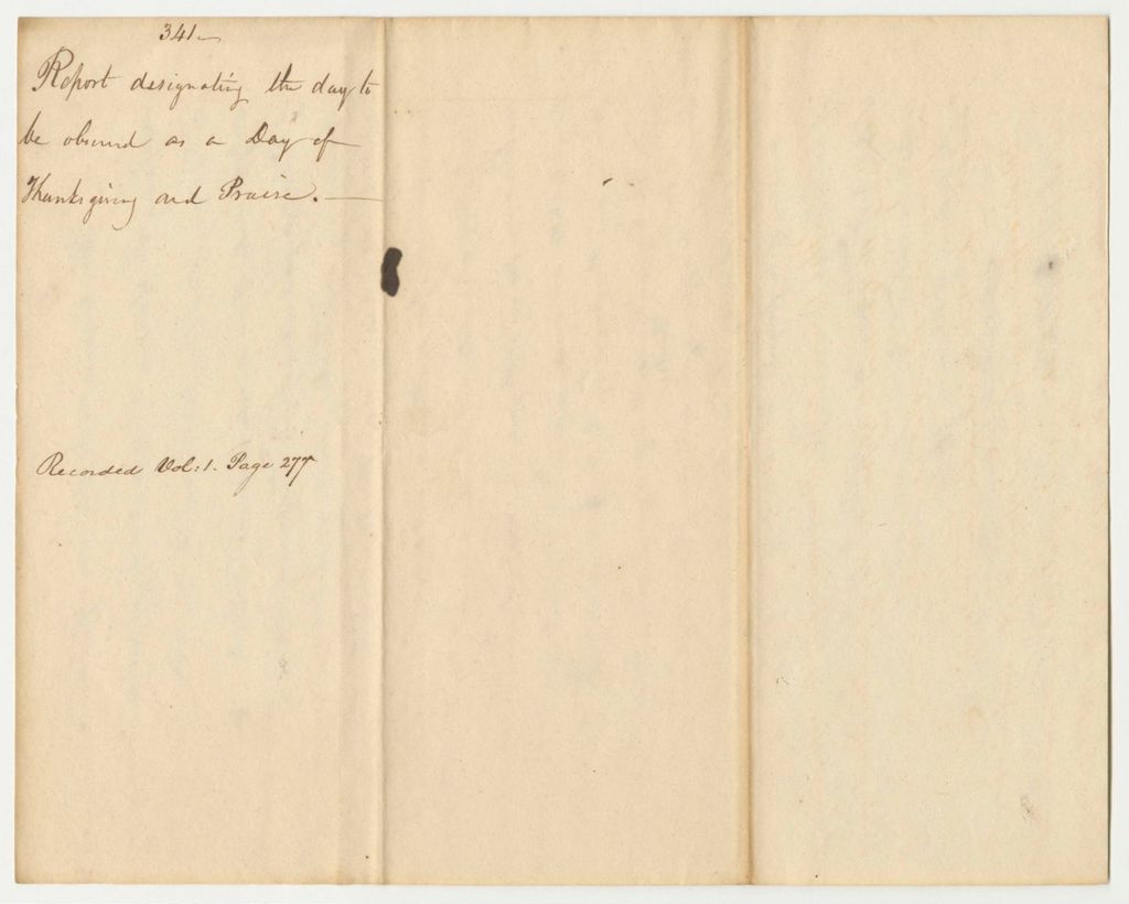 Miniature of Report 341: Designating a Day to be Observed as a Day of Thanksgiving and Praise