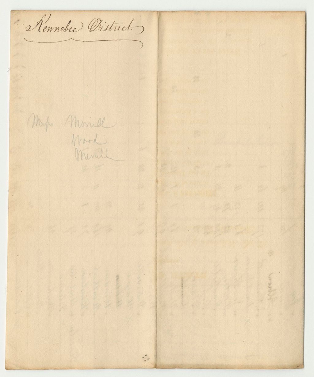 Miniature of List of Votes for Representatives in Congress from Kennebec District