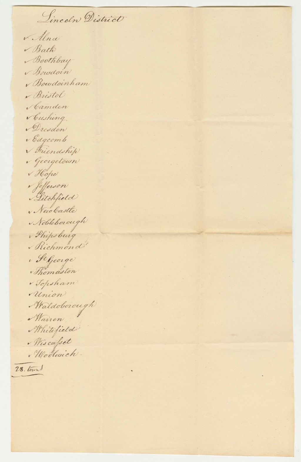 Miniature of List of Towns in Lincoln District