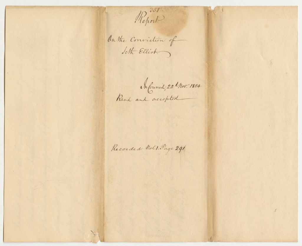 Miniature of Report 351: Report on the Conviction of Seth Elliot