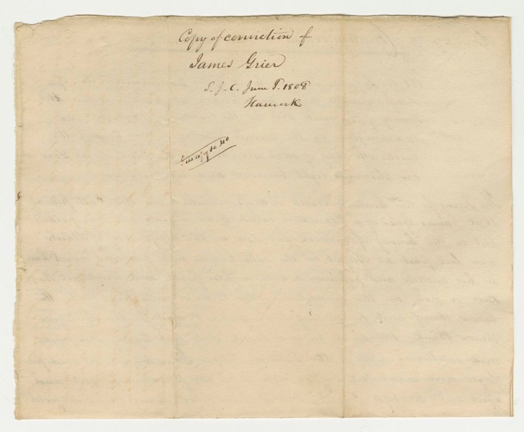 Miniature of Copy of Conviction of James Grier