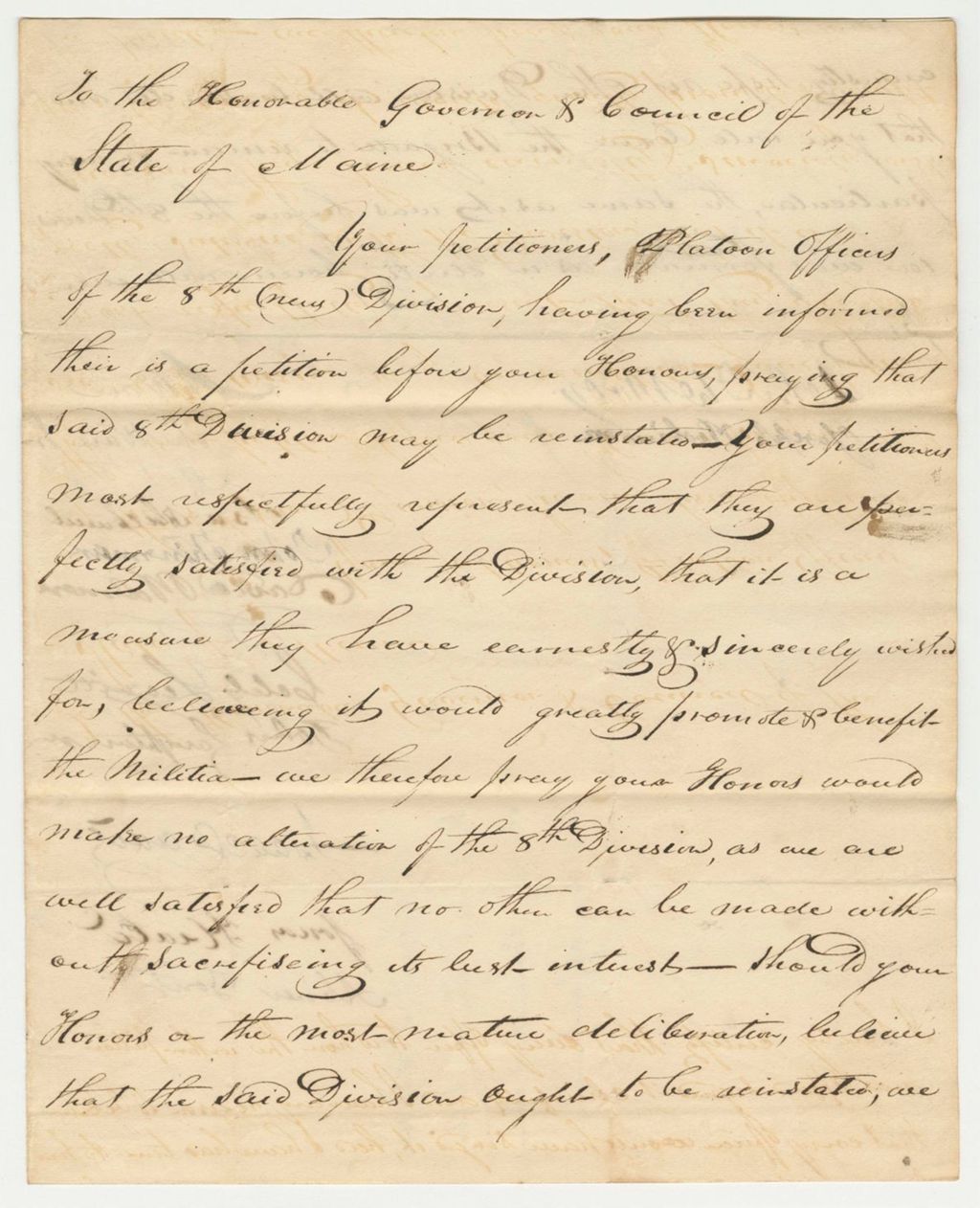 Miniature of Letter from the Platoon Officers of the 8th Division Regarding the Petition of the 8th Division
