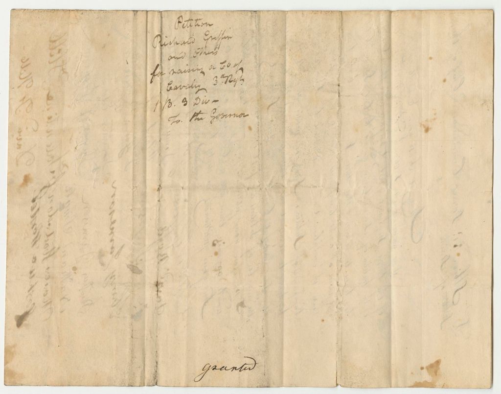 Miniature of Petition of Richard W. Griffin and Others to be Organized into a Company of Cavalry