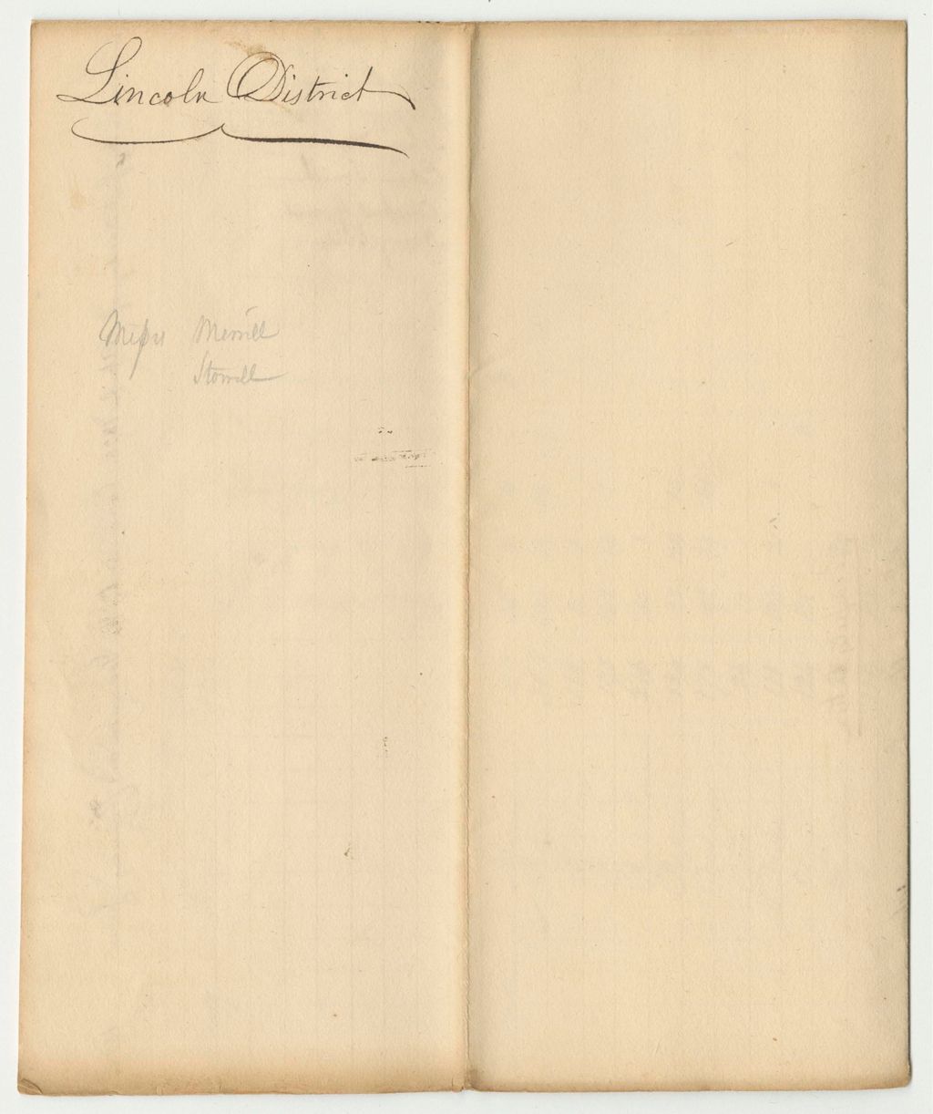 Miniature of List of Votes for Representatives in Congress from Lincoln District