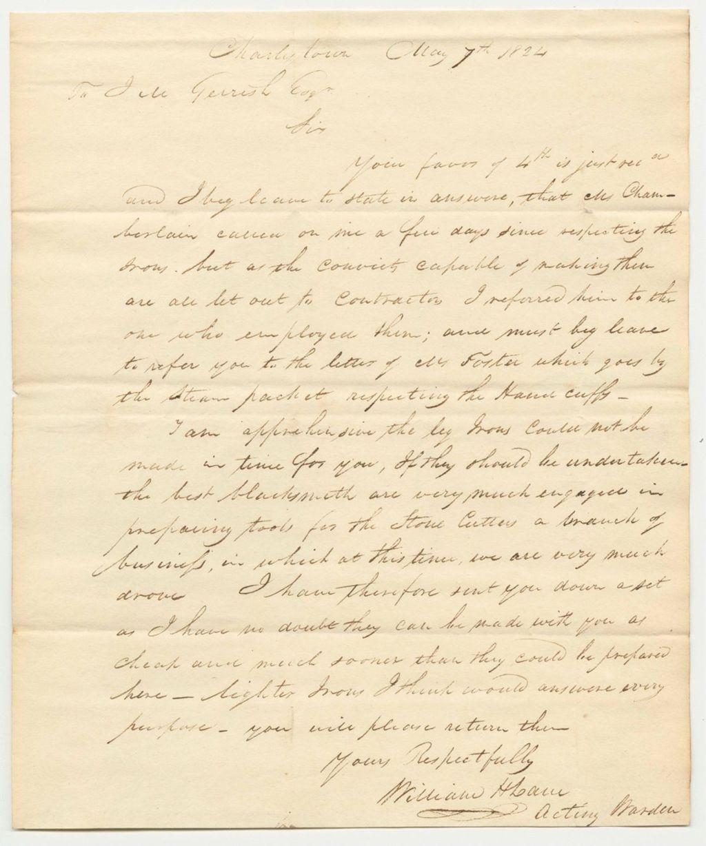 Miniature of Letter from William H. Lane