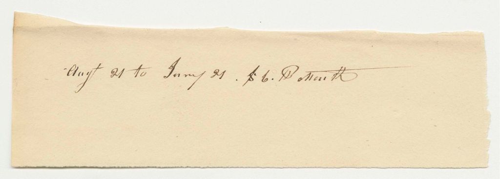 Miniature of Samuel Hussey Receipt from Portsmouth