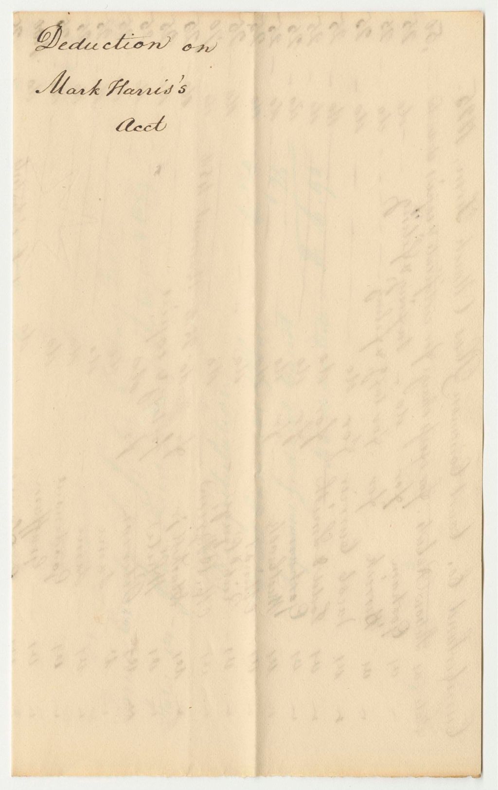 Miniature of Deductions on Mark Harris's Account