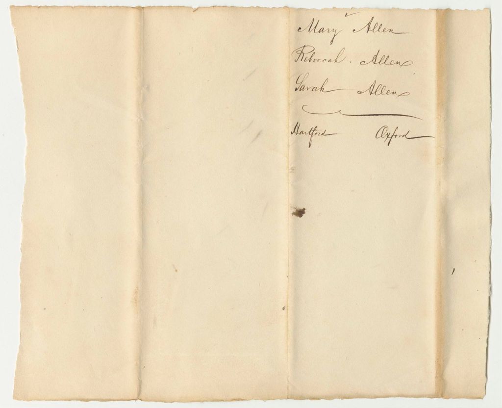 Miniature of Mary, Rebecca, and Sarah Allen Application Relative to the Deaf and Dumb