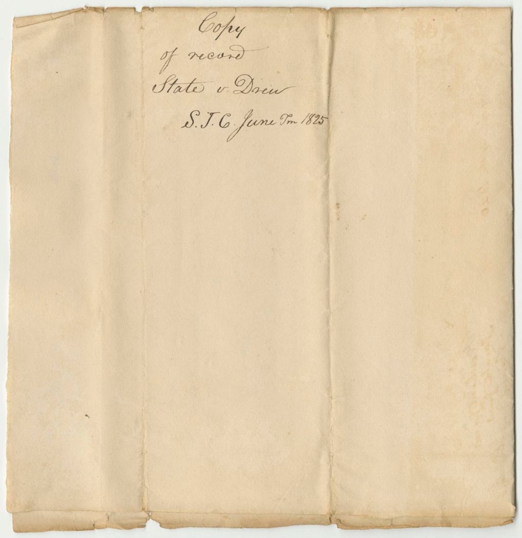 Miniature of Copy of Record of The State of Maine vs. Benjamin Drew