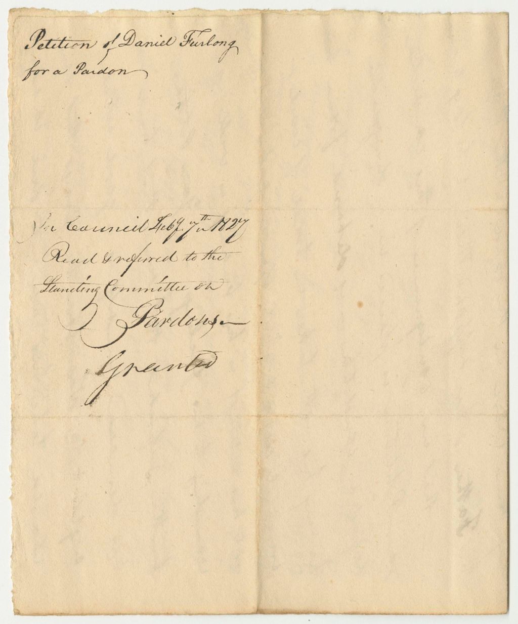 Miniature of Petition of Daniel Furlong for a Pardon