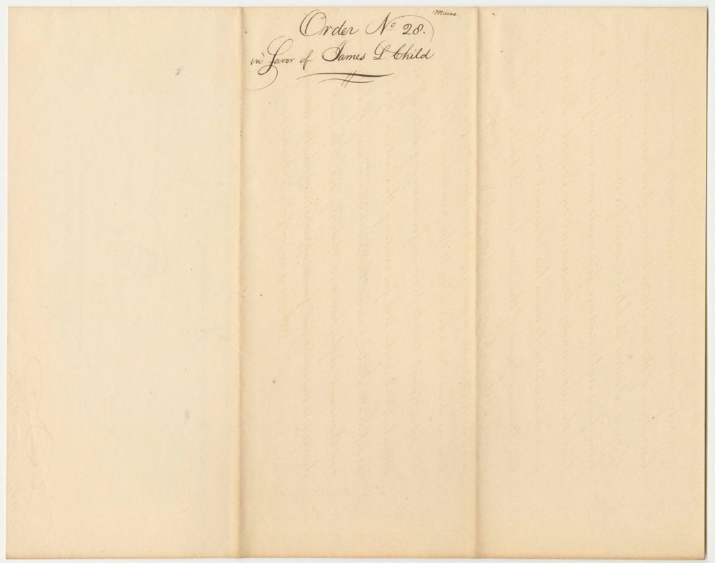 Miniature of Order No. 28 in Favor of James L. Child