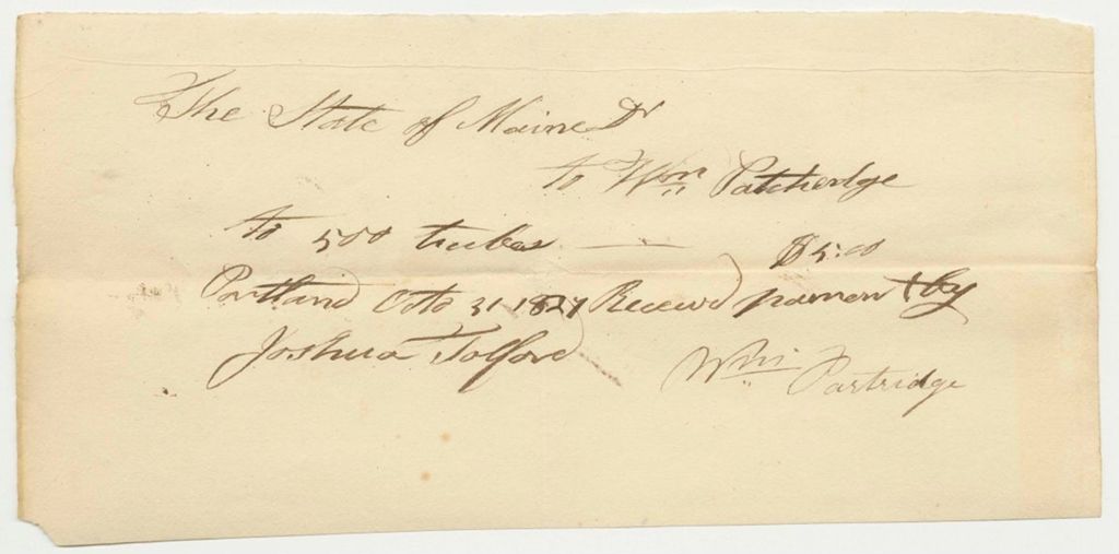 Miniature of William Partridge's Bill for Trucking