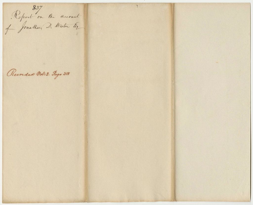 Miniature of Report 837: Report on the Account of Jonathon D. Weston, Esq., Late Agent of the Passamaquoddy Indians