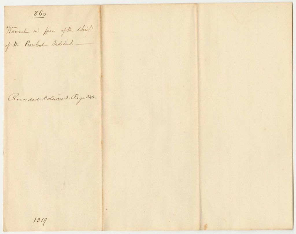 Miniature of Report 860: Report on the Warrant in Favor of the Chiefs of the Penobscot Indians