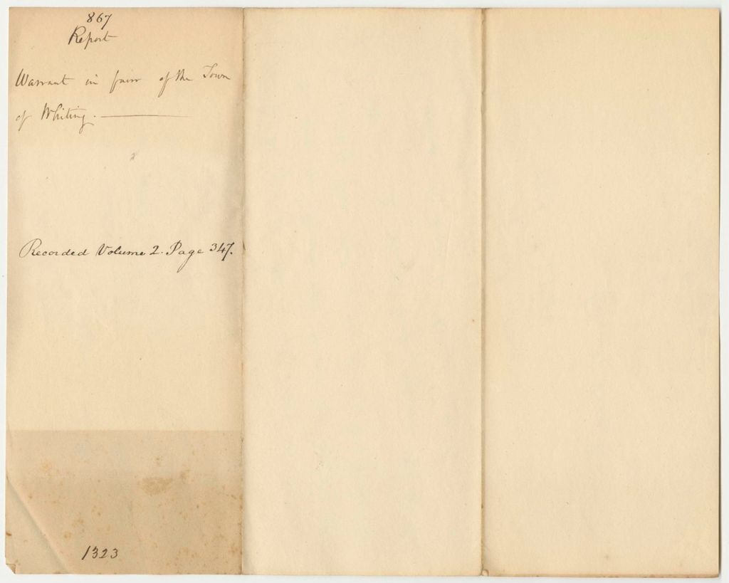 Miniature of Report 867: Report on the Warrant in Favor of the Town of Whiting for Being Overtaxed
