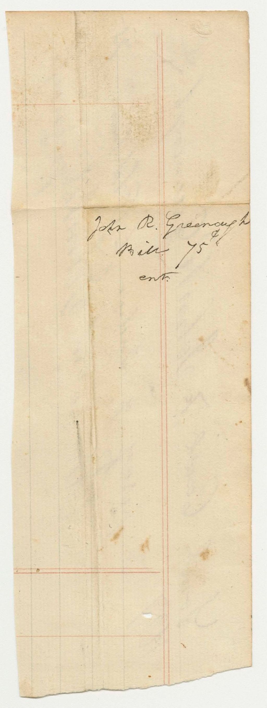Miniature of John R. Greenough's Bill for Passage to Old Town