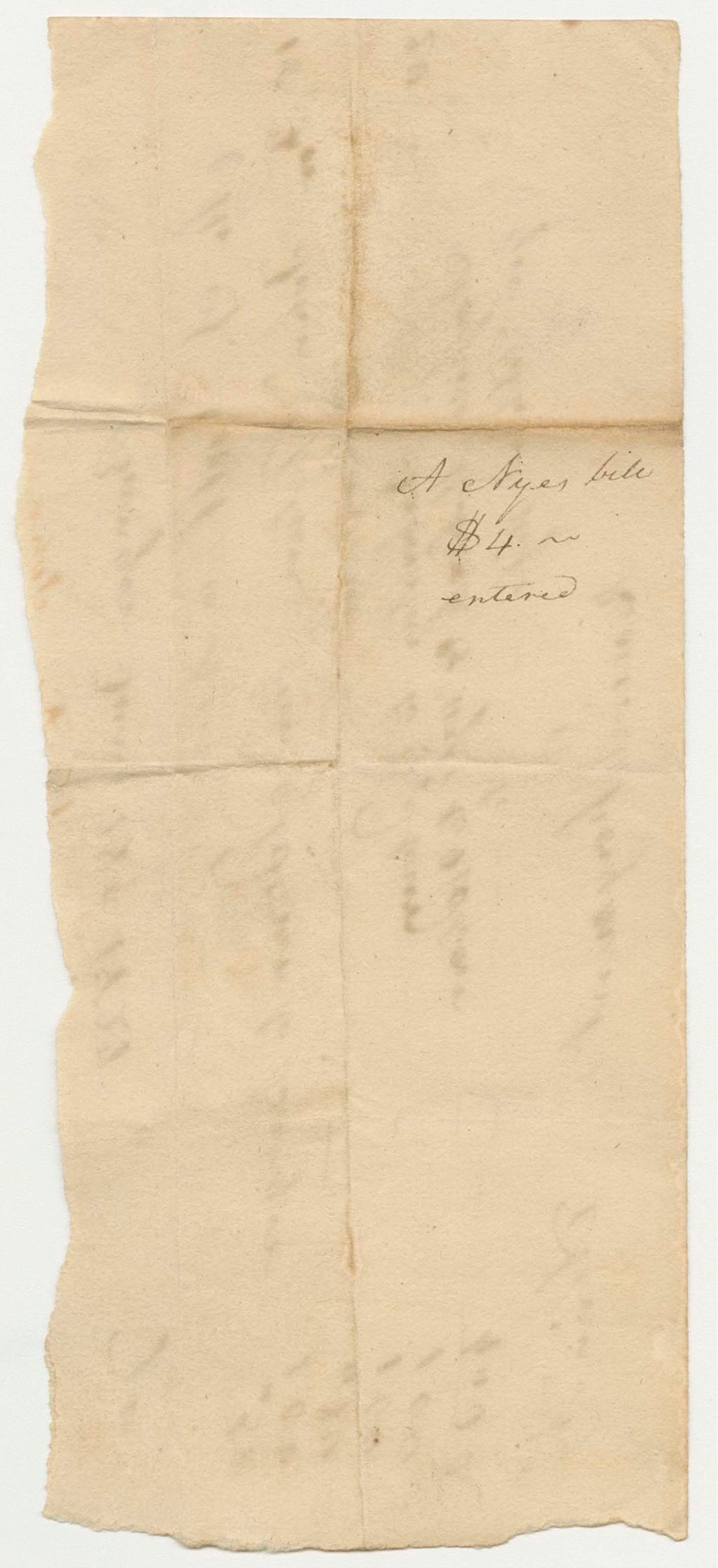 Miniature of Thomas Furben's Bill to Samuel Call, Esq., for Pantaloons