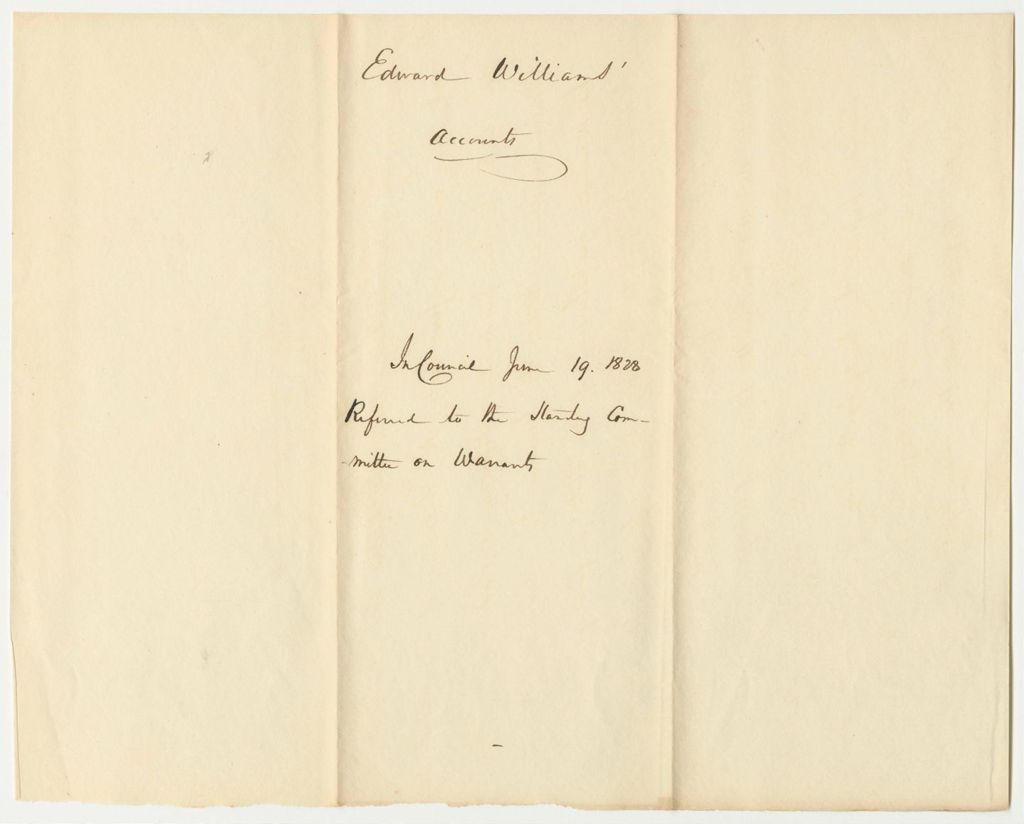 Miniature of Account of Edward Williams, Esq., Agent for Fixing the Permanent Seat of Government