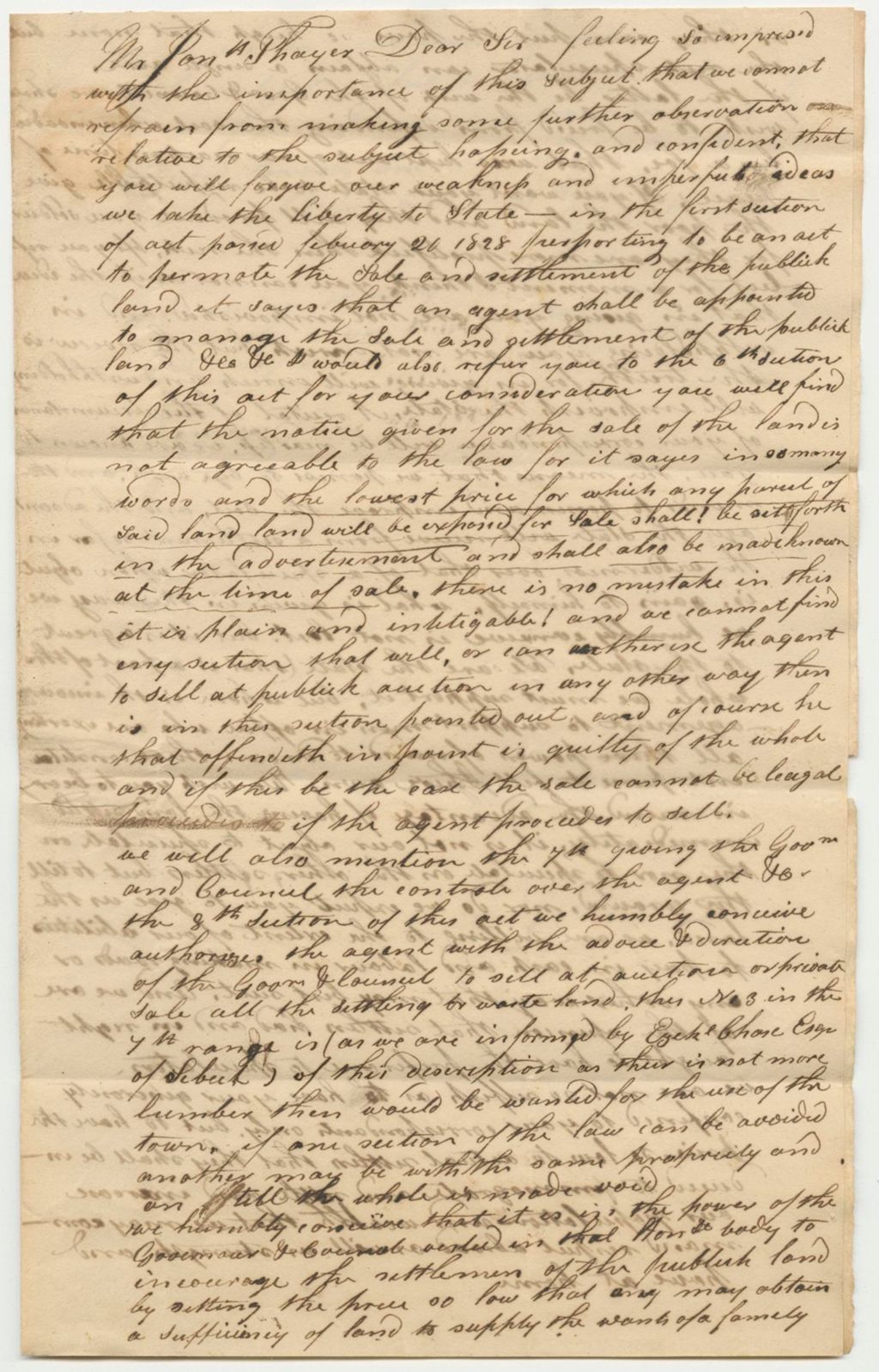 Miniature of Application of Paul Perry and Others for the Purchase of a Portion of the Public Lands