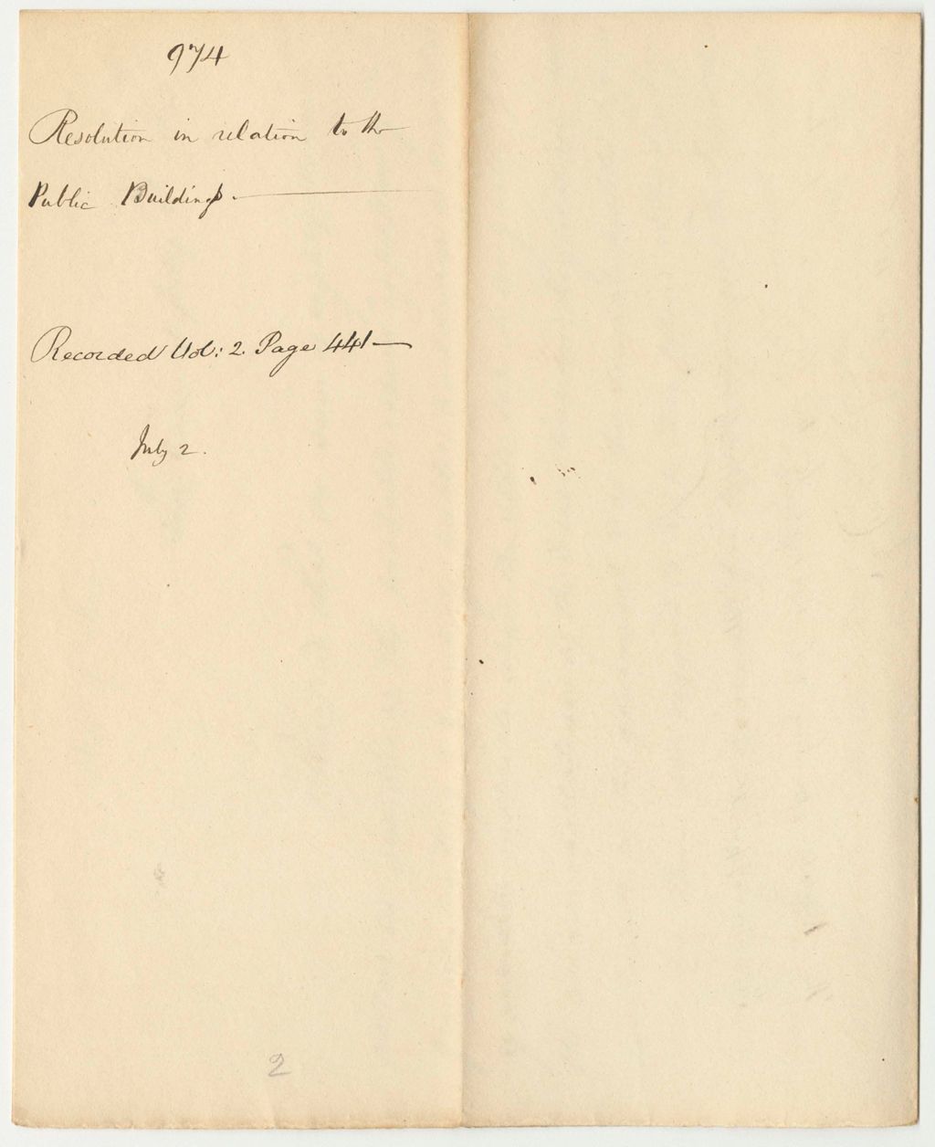 Miniature of Report 974: Resolution in Relation to Public Buildings