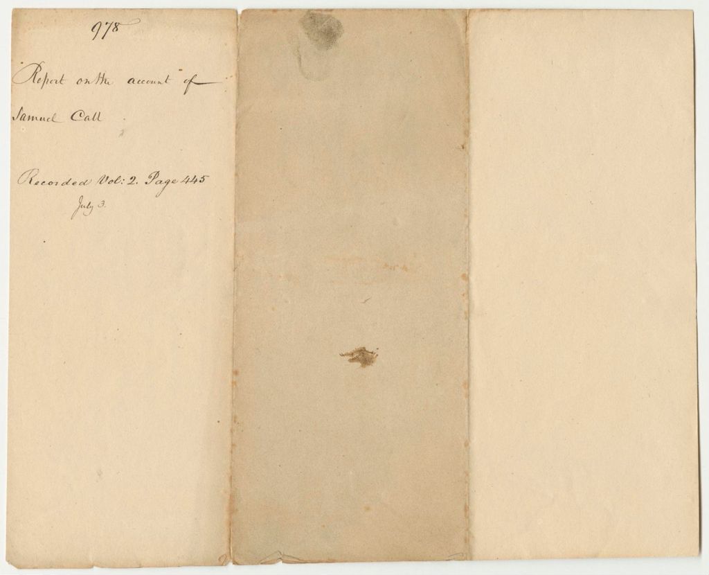 Miniature of Report 978: Report on the Account of Samuel Call, Late, One of the  Agents of the Penobscot Indians