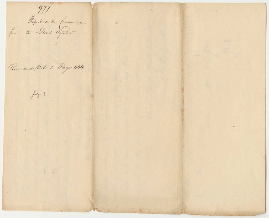 Miniature of Report 977: Report on the Communication from the Land Agent