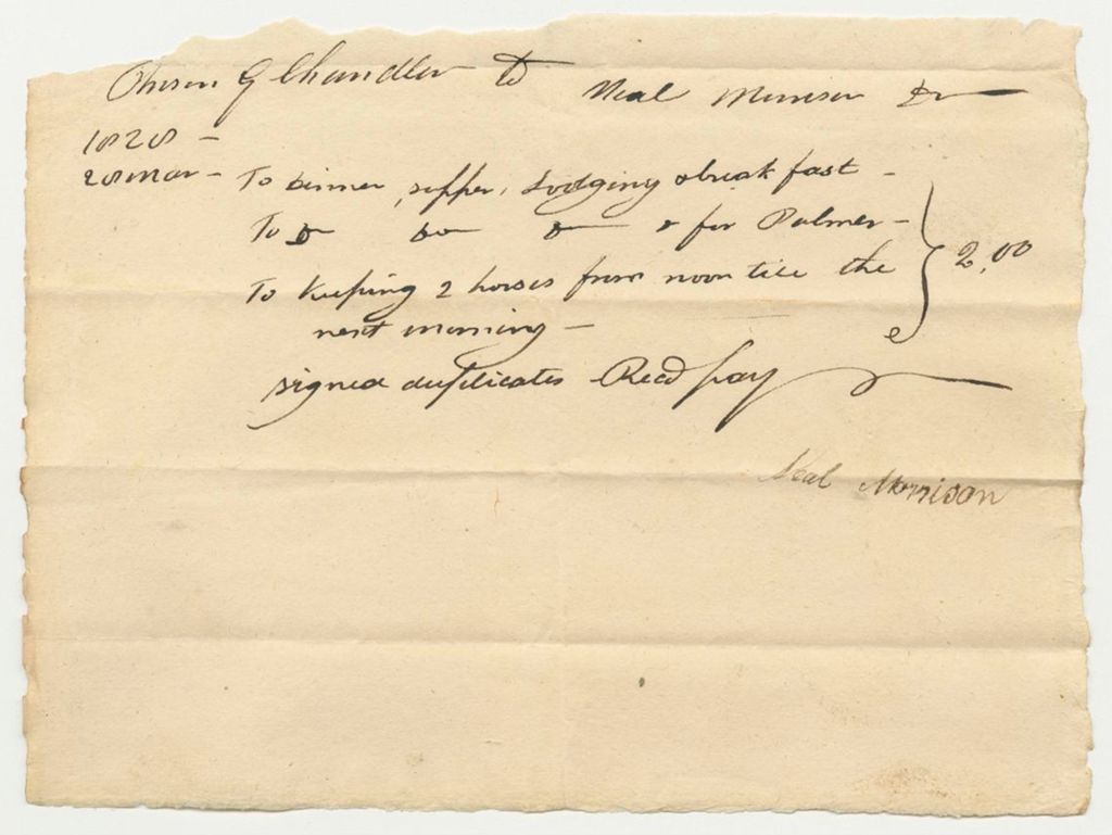 Miniature of Voucher No. 1: Daniel Merrill Jr.'s Account with James Irish