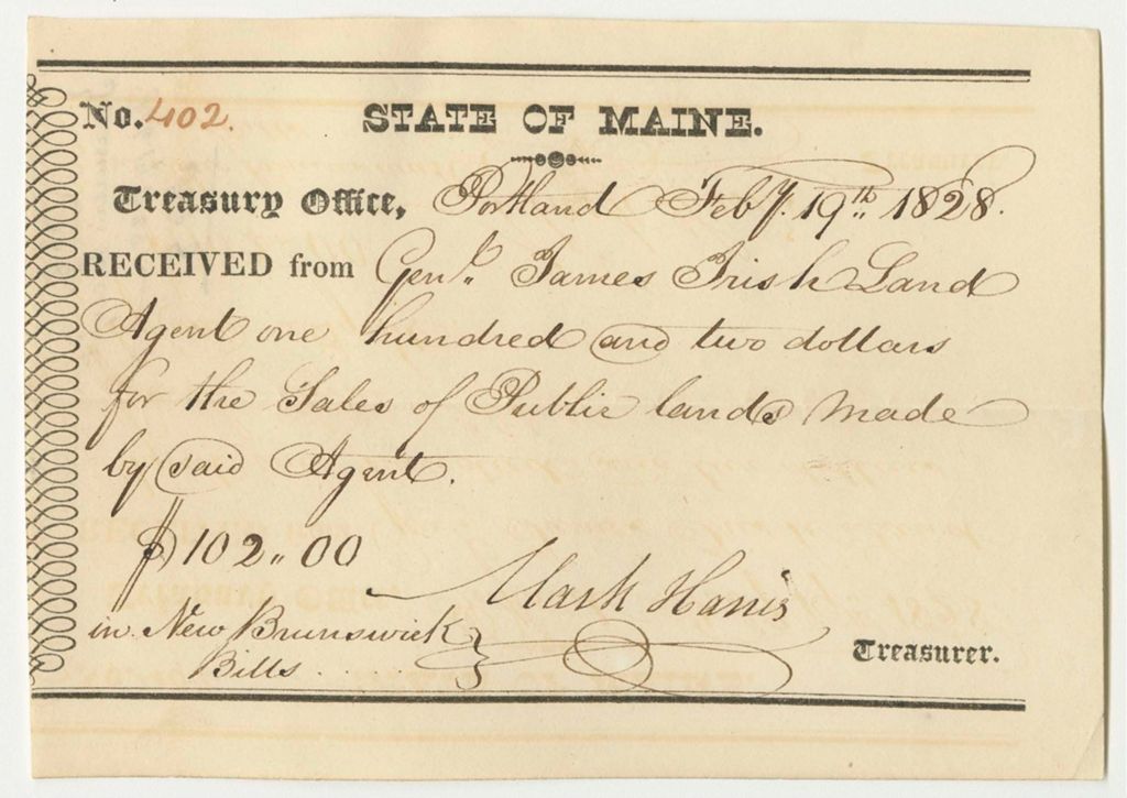 Miniature of Vouchers Nos. 8-18 from the Account of James Irish, Land Agent