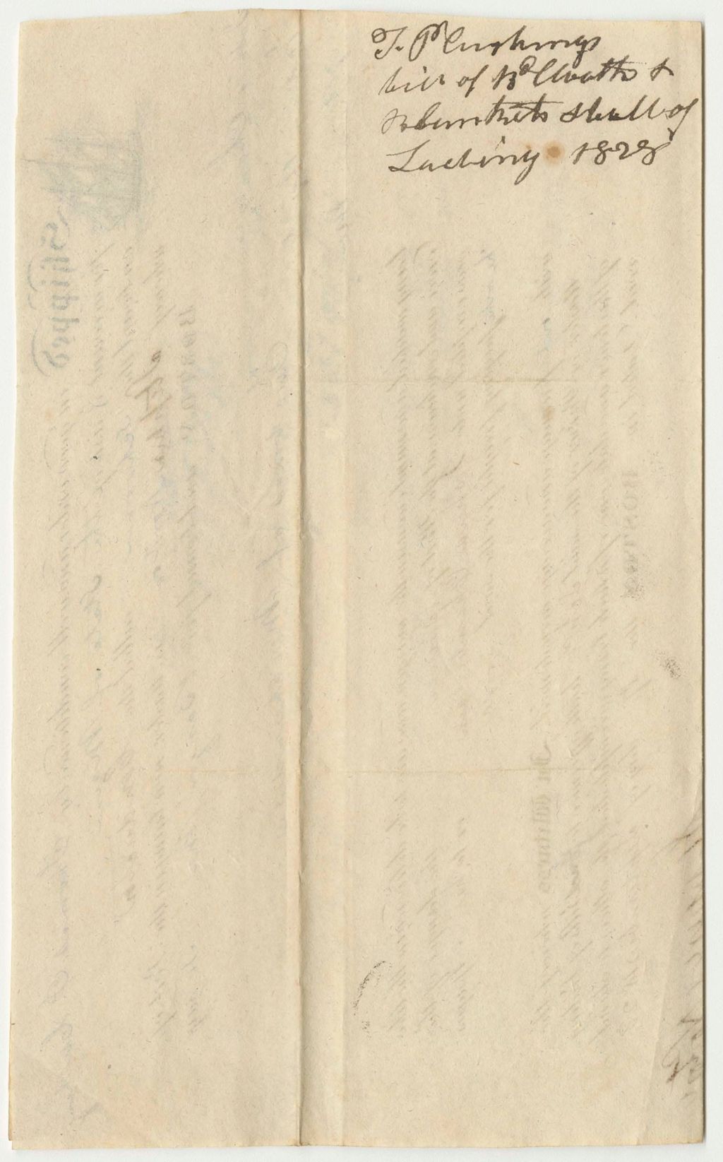 Miniature of Thomas P. Cushing's Bill for Shipping on His Schooner Called the Conductor, from Boston to Bangor, for Samuel F. Hussey