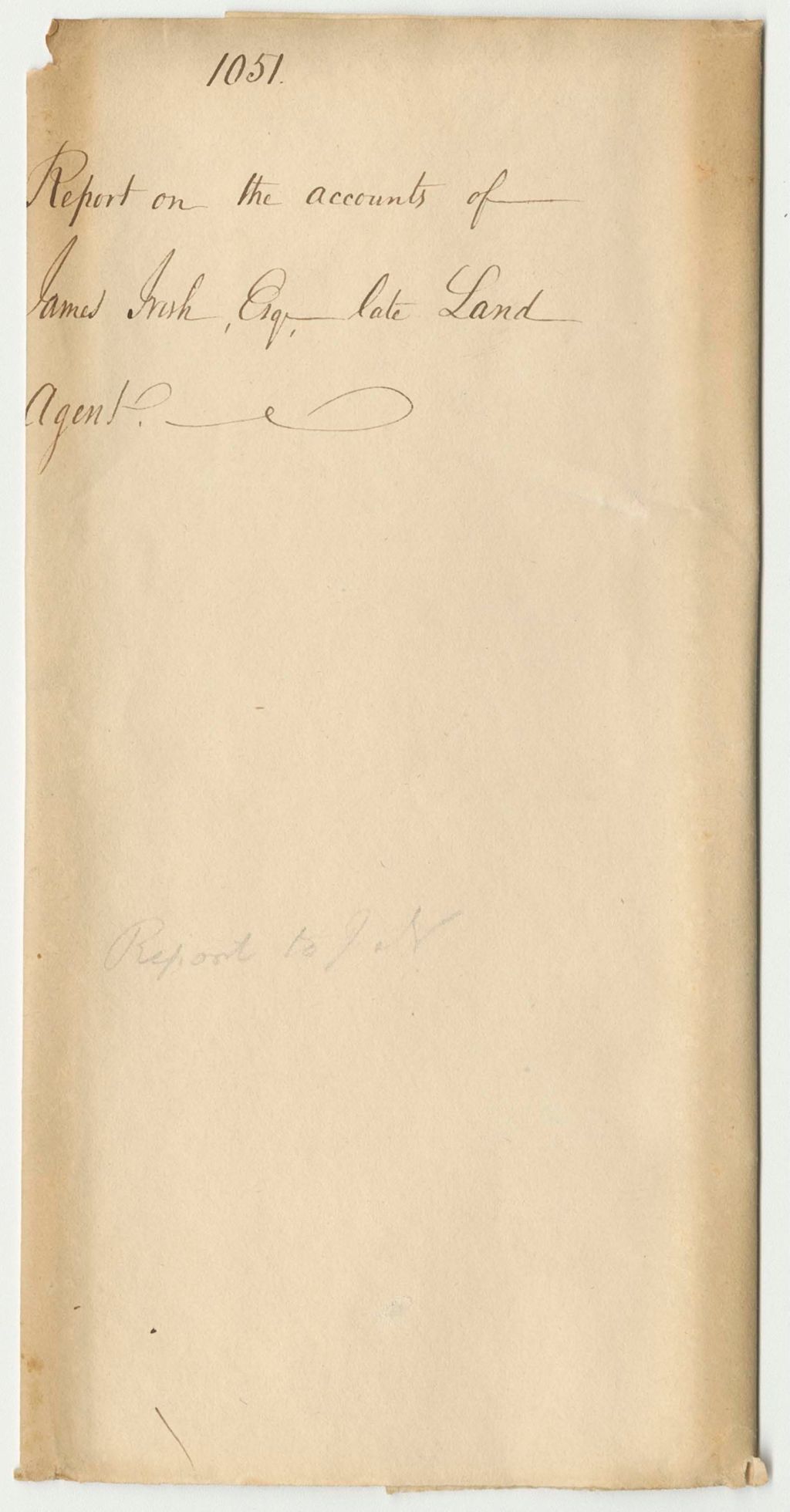 Miniature of Report 1051: Report on the Account of James Irish, Esq., Late Land Agent