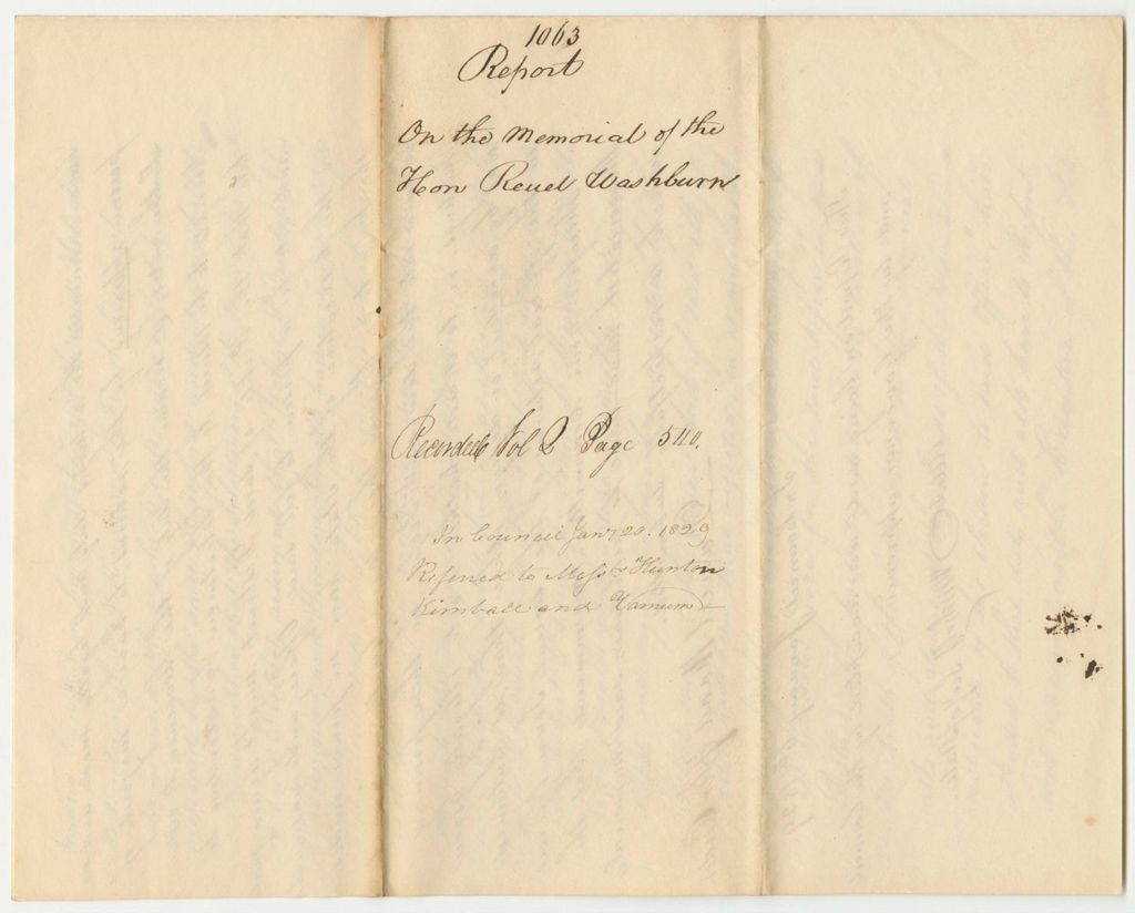 Miniature of Report 1063: Report on the Memorial of the Hon. Revel Washburn Regarding His Election to the U.S. House of Representatives